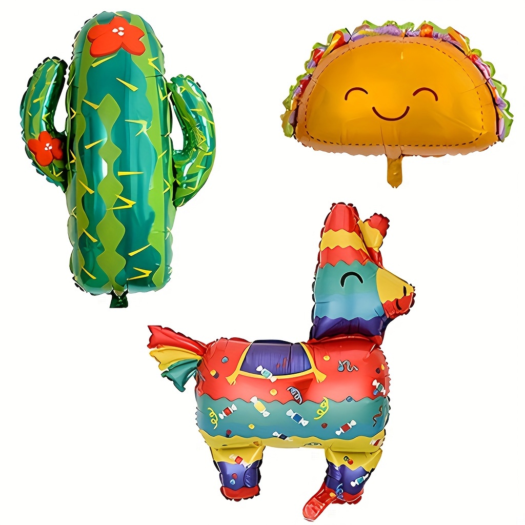 Fiesta Party Decorations 50 Pcs Mexican Themed Party Decorations, Mexico  Llama, Cactus, Taco, Balloons, Paper Fans, Balloons, Paper Fans, Pom Pom