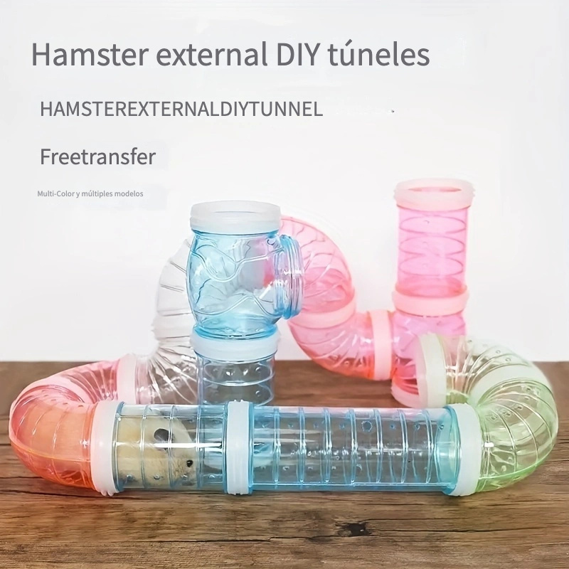 Hamster Fun Tunnel Pet Mouse Juguetes de tubo de plástico para animales  pequeños, túneles de entrenamiento plegables con lindos juguetes para  mascotas