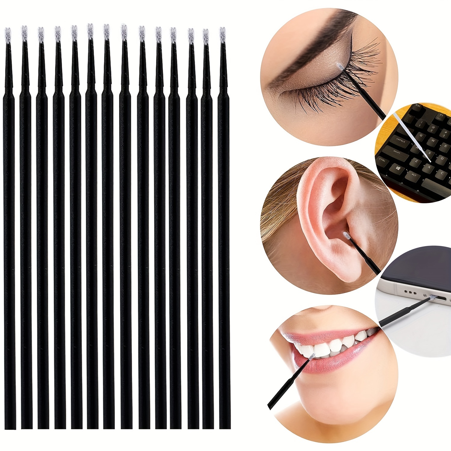 500pcs Disposable Makeup Applicators, Micro Brush Applicators Lash micro  swabs, Microswabs, micro brushes, (Head Diameter: 2.0mm)