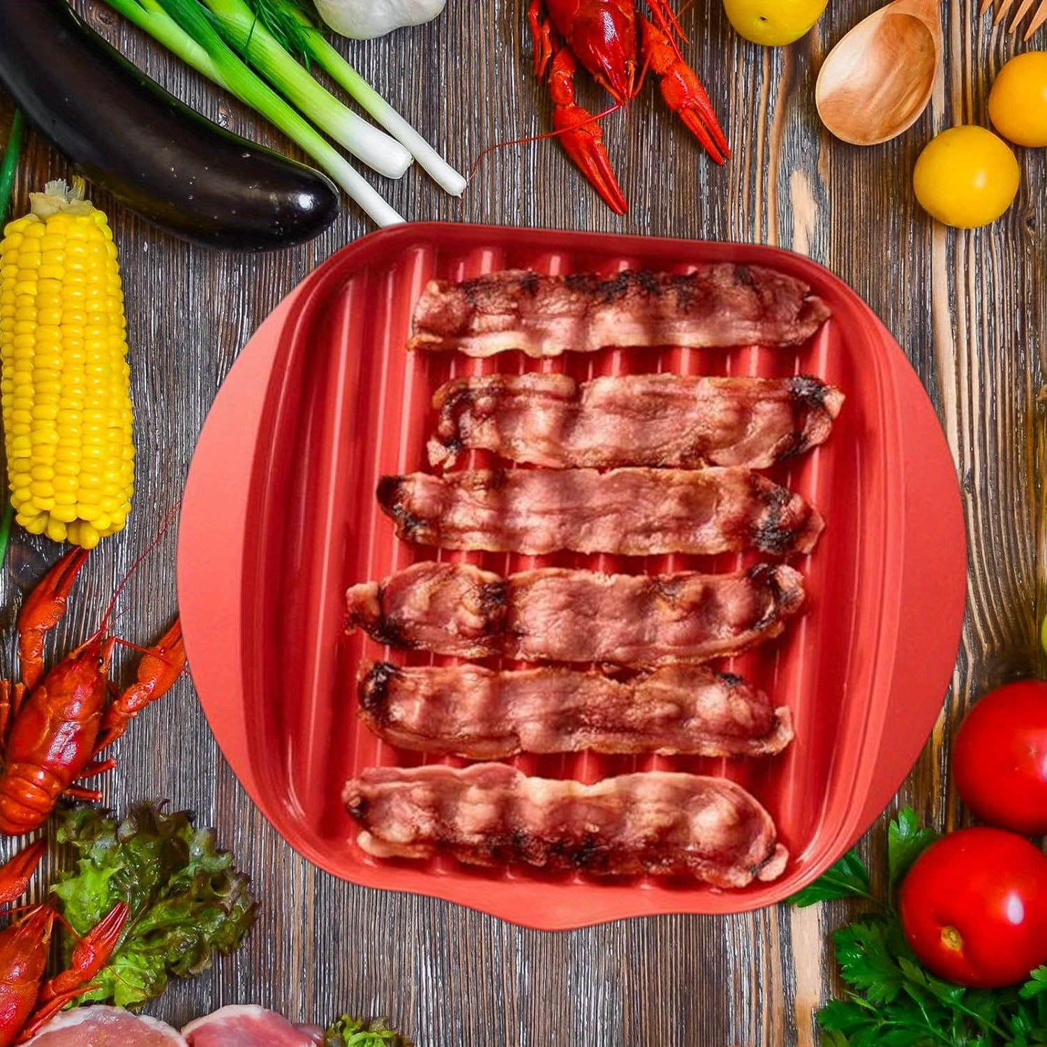 EaZy MealZ Bacon Rack & Tray Set | Specialty Tray and Grease Catcher | Even  Cooking | Non-Stick | Healthy Cooking | Durable Material | Customized