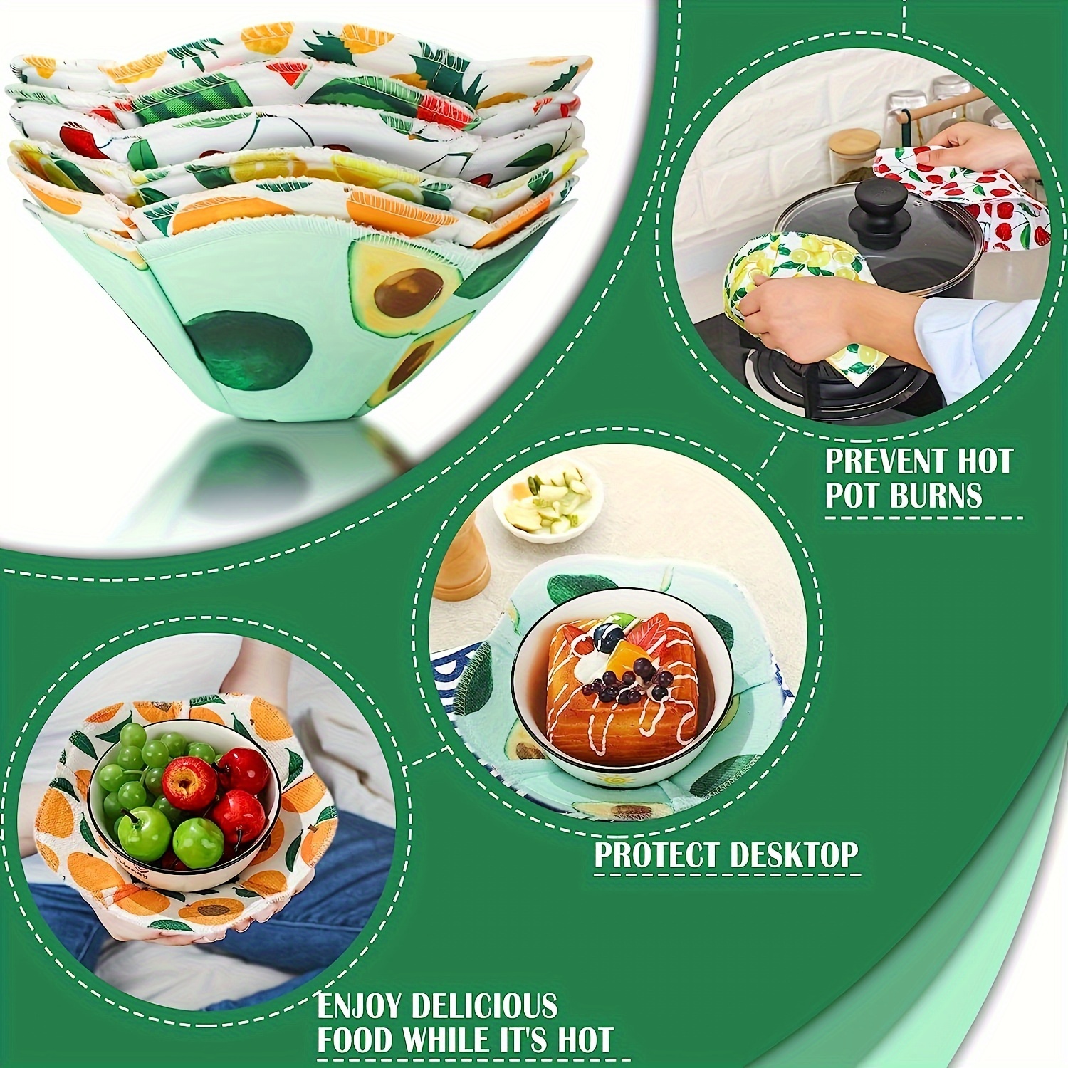 Microwave Bowl Holders Hot Food Plaid Pattern Bowl - Temu