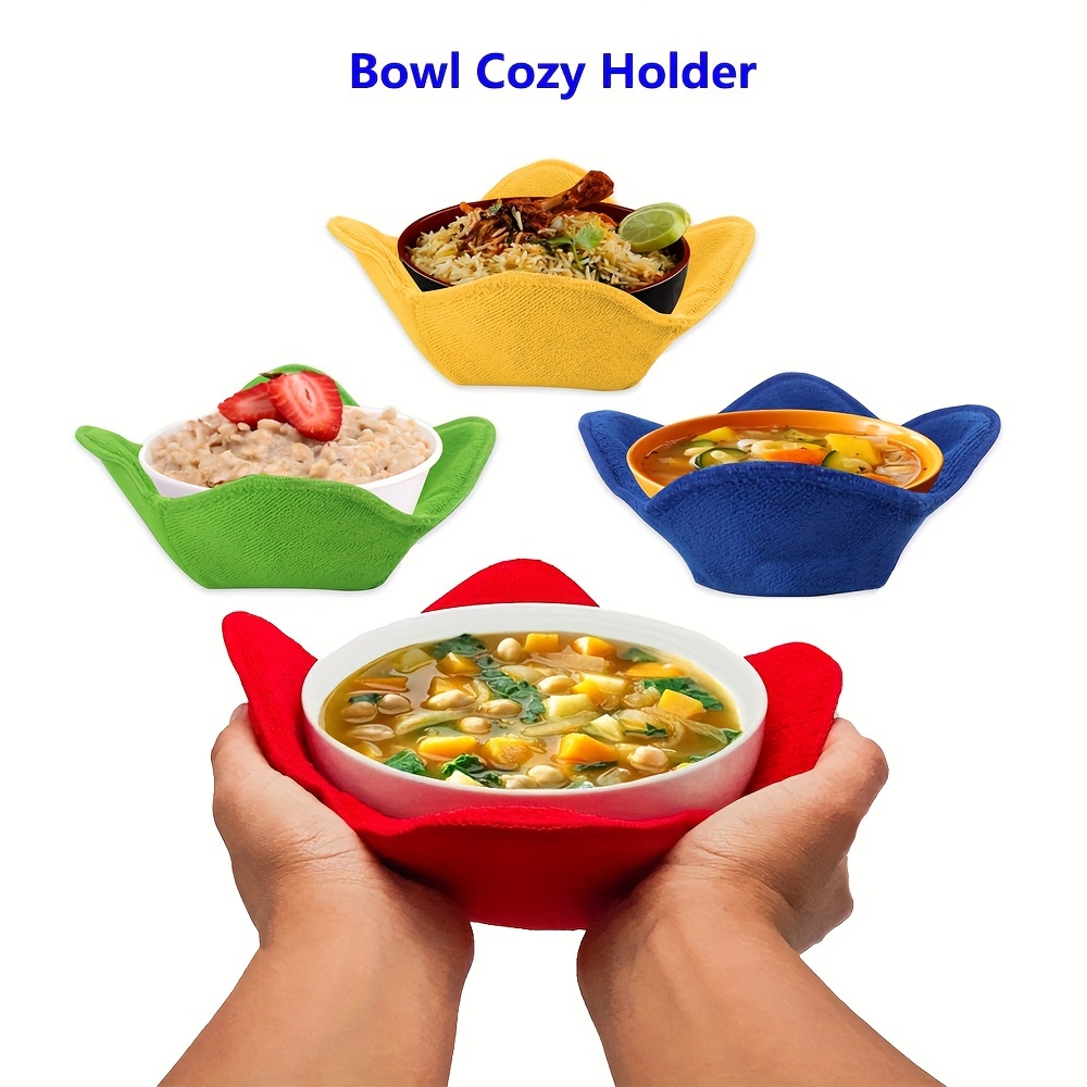 2Pcs Small Microwave Bowl Huggers - Microwave Cozy Bowl Holder Red Kitchen  Food Huggers Hot Pot Holder Bowl Cozy Hugger Kitchen Accessories - Kitchen