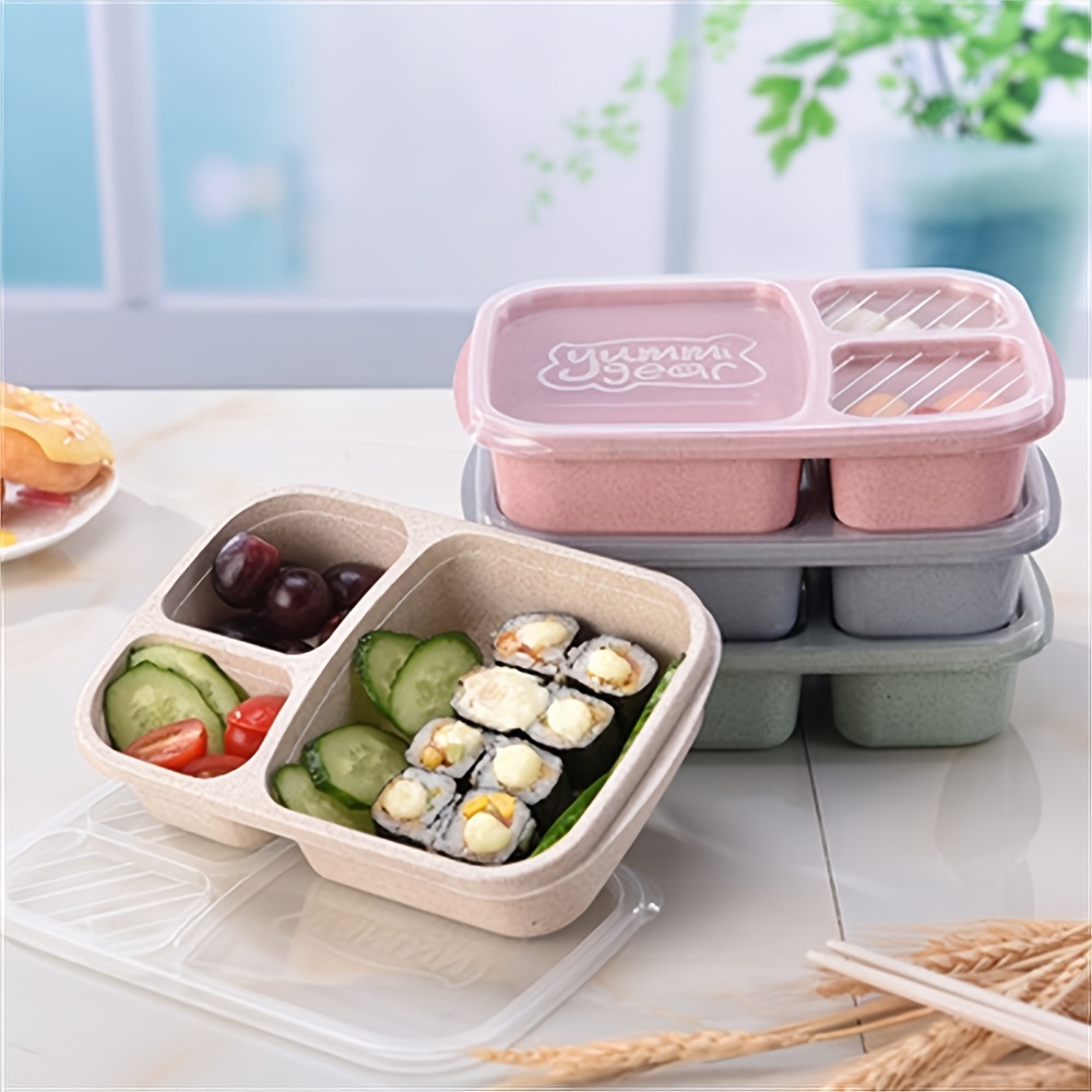 Bento Box, Students And Adult Lunch Box, Lunch Containers For Adults And  Children, Bento Lunch Box For Kids With Compartments, Sauce Container,  Chopsticks And Spork, Gray - Temu
