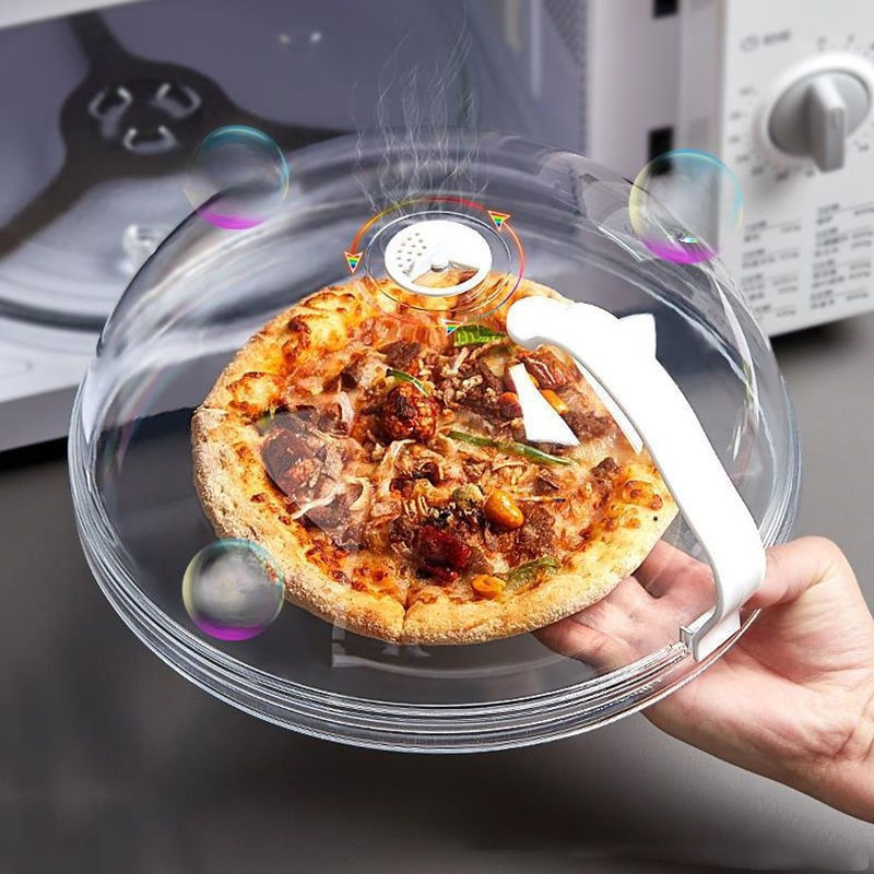 2 Pack Microwave Splatter Cover, Transparent Cover, Microwave Plate Cover  Lid with Handle and Adjustable Steam Vents Holes Keeps Microwave Oven Clean