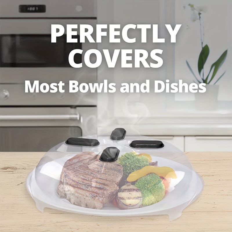 Microwave Safe Cover, Anti-splash Plate For Microwave, Food Splatter Guard  For Cooking & Dishwasher Safe, Multifunctional Kitchen Bowl Dish Cover As  Vegetable/fruit And Salad Washer, & Bpa-free, 10.5 Inch
