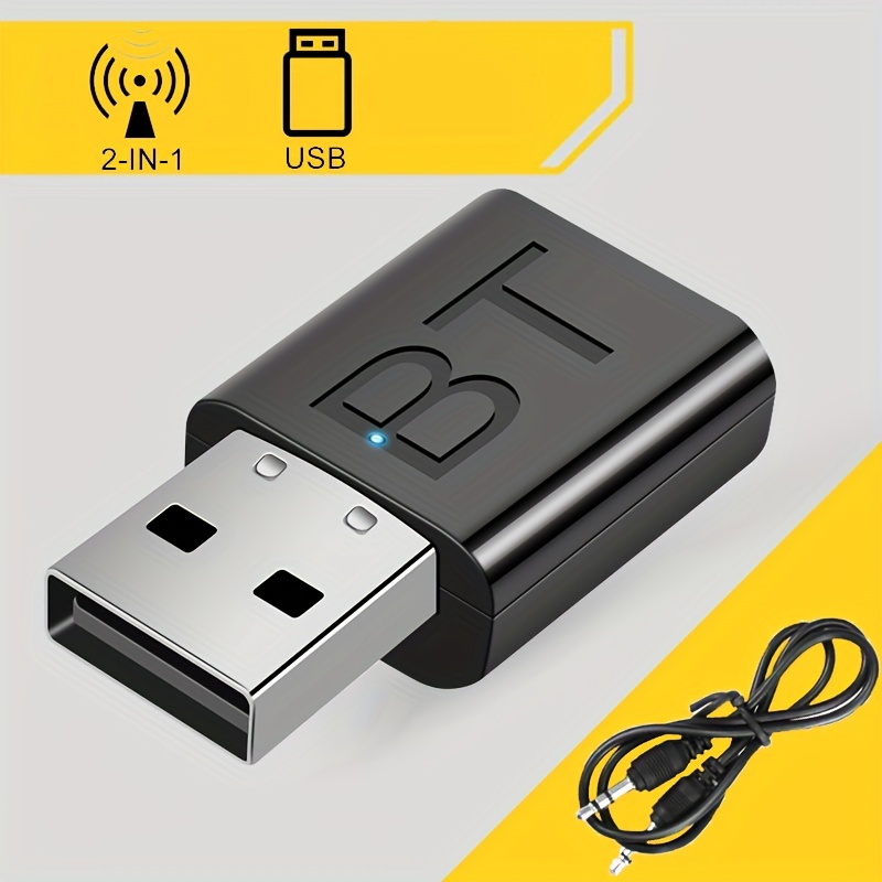 Comprar Adaptador USB Bluetooth 5.3 Transmisor USB Receptor de audio y  música Dongle Adaptador inalámbrico para PC Portátil Altavoz Ratón Teclado  Win11/10/8.1 Sin controlador