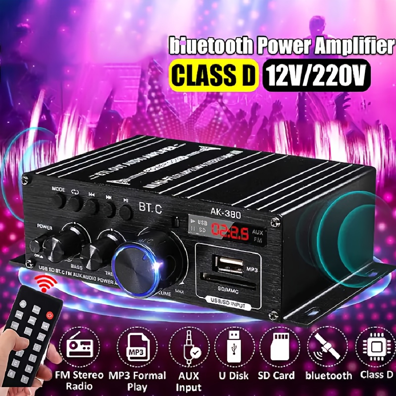 Amplificateur Bluetooth 8000w 110/220v, Audio Stéréo Numérique