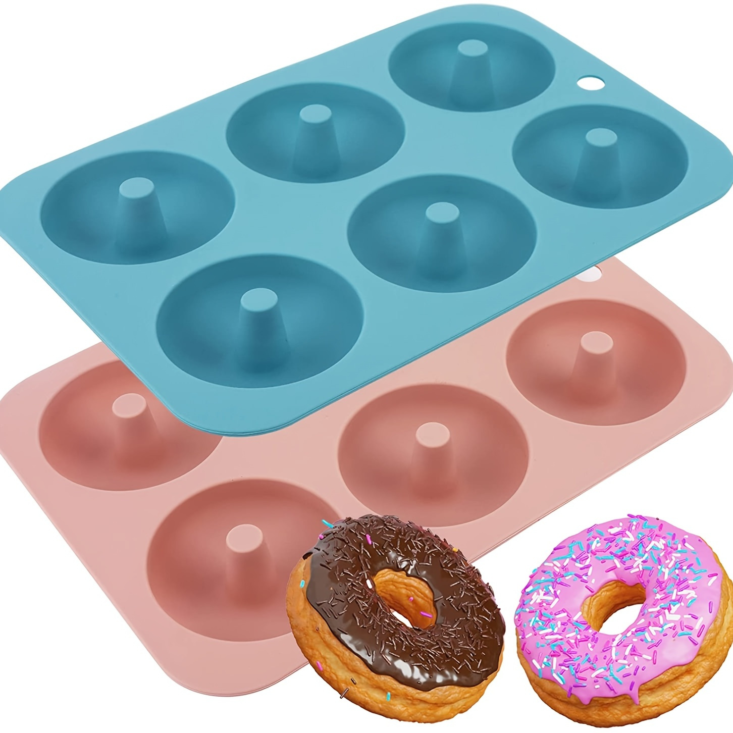 Non stick Silicone Consecutive Round Doughnut Molds For - Temu