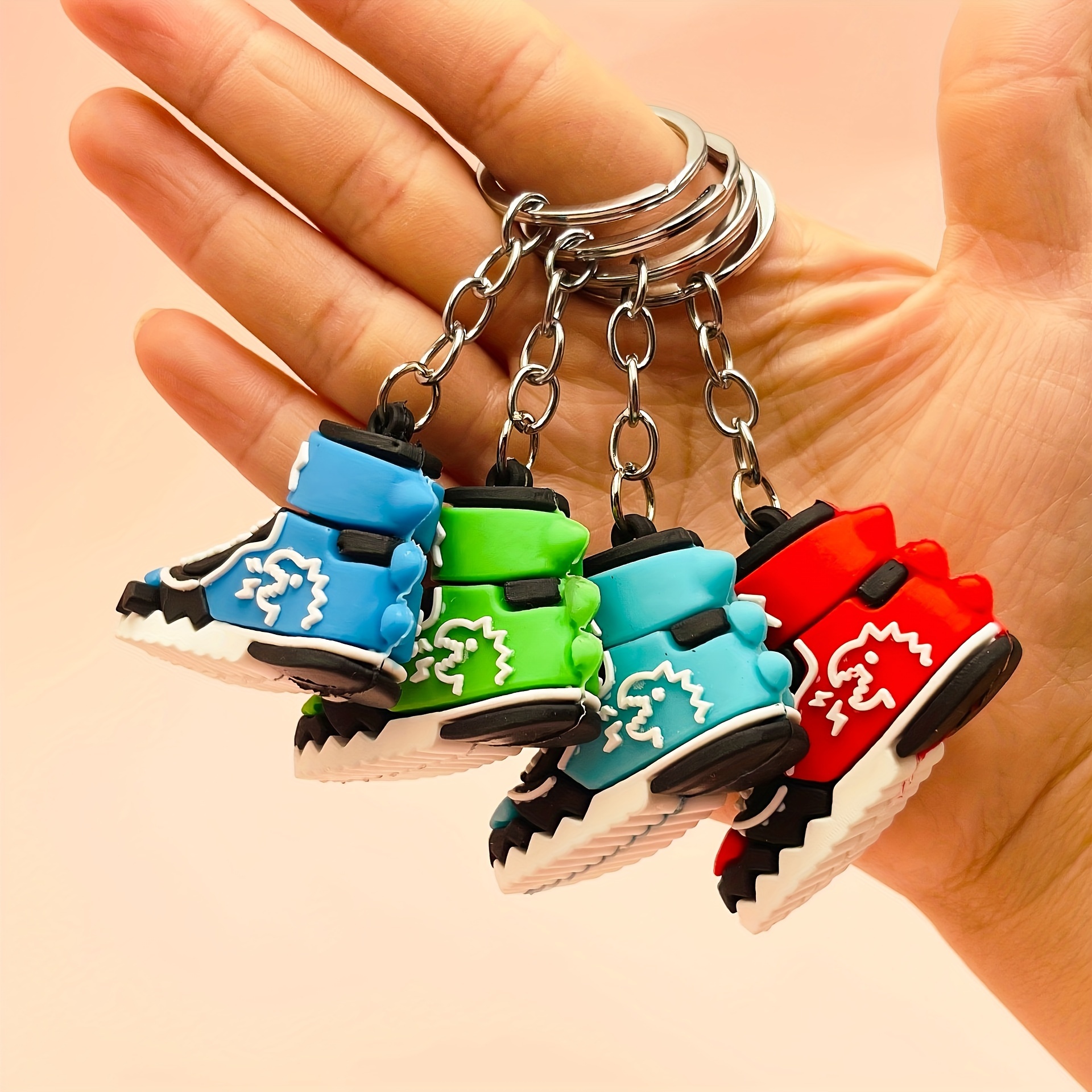 1pc Stylish and Creative Minimalist Acrylic Key Chain, Small Key Ring Car Decoration Gift for Men,Temu