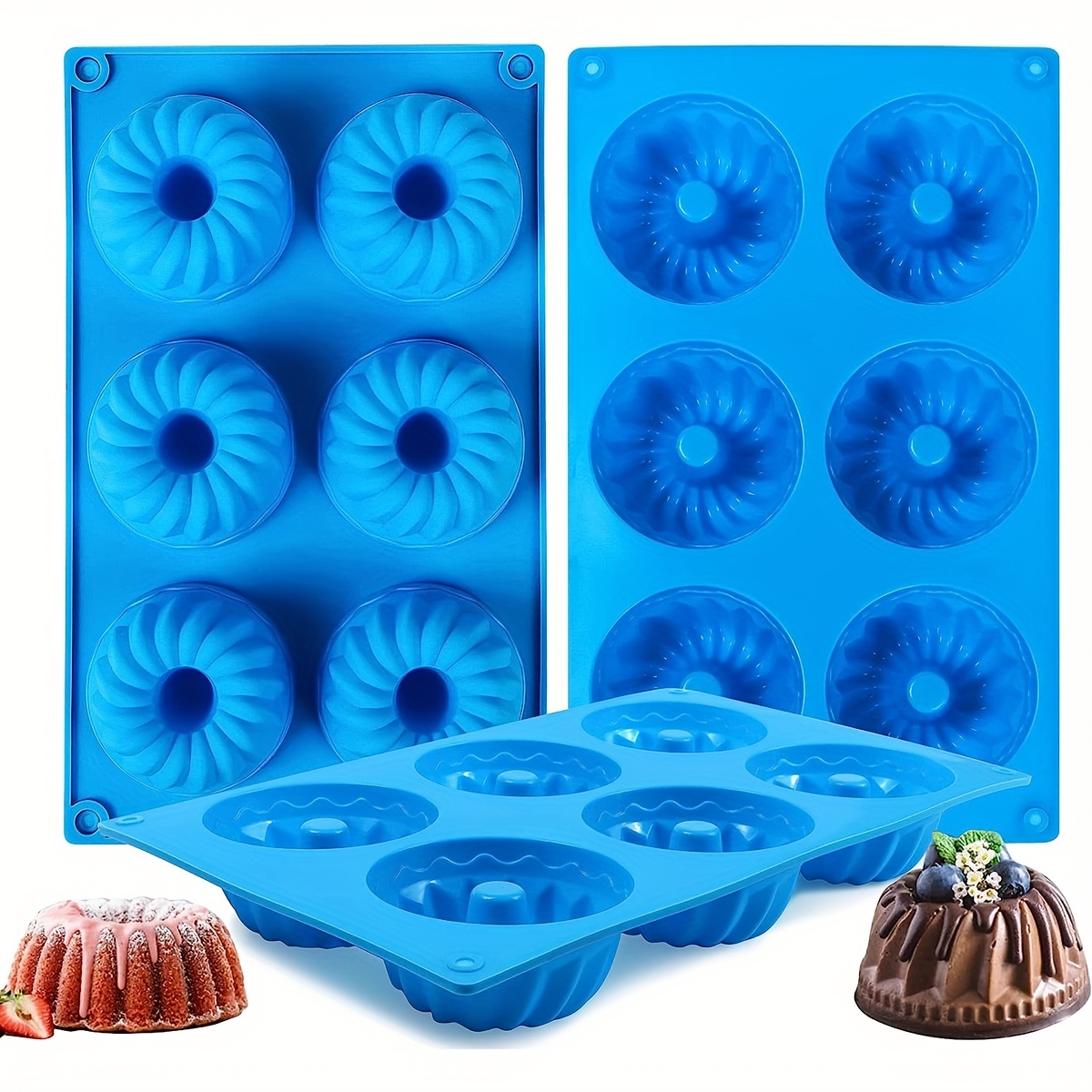 4 Inch Individual Small Bundt Pan Nonstick Mini Fluted Cake Pan Carbon  Steel Small Pound Cake