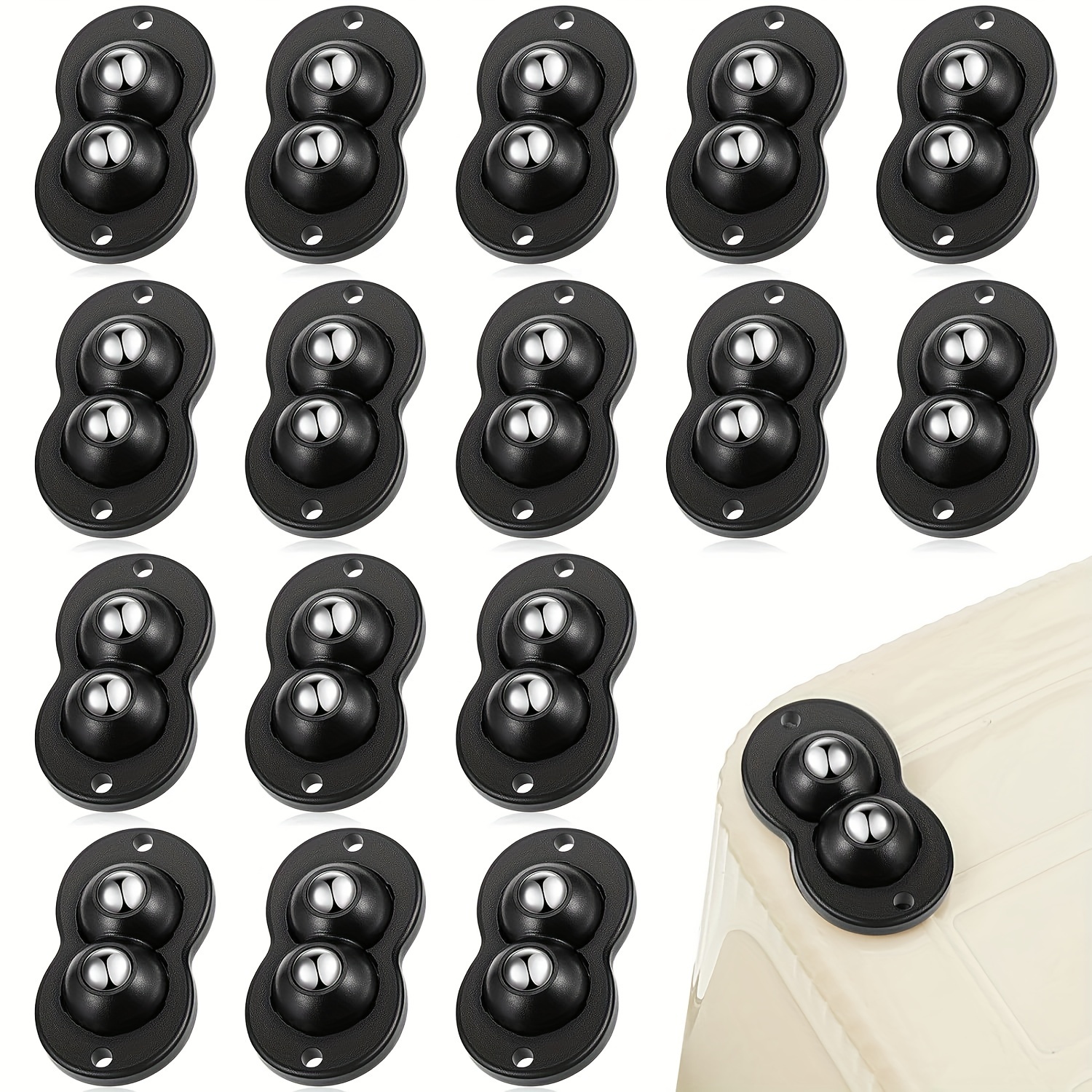 12 Pack Self Adhesive Caster Wheels for Appliance, Load Capacity 14Lbs Per  Wheel, Mini Swivel Wheels Roller for Stand Mixer Air Fryer