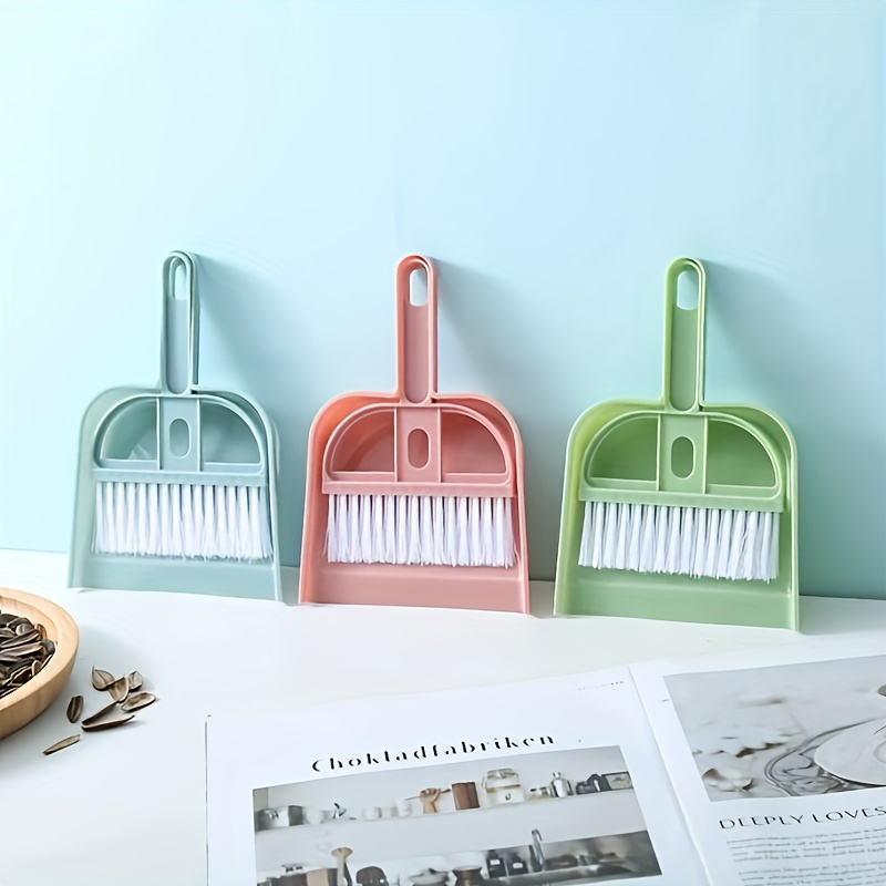 2pcs/set Random Color Mini Cleaning Brush Small Broom Dustpans Set Pet Food  Scraps Cleaning Shovel Household Cleaning Tools