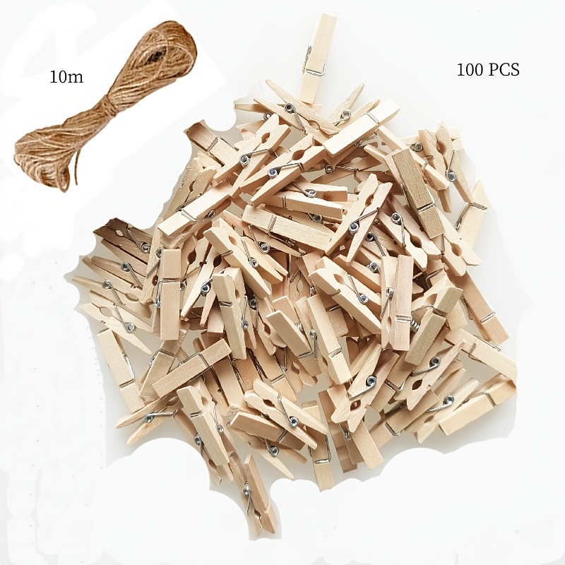100Pcs/lot Wood Cloth Pegs Pins Quality Mini Clothes Pin Crafts DIY Wooden  Laundry Clothes Clips Storage Tool