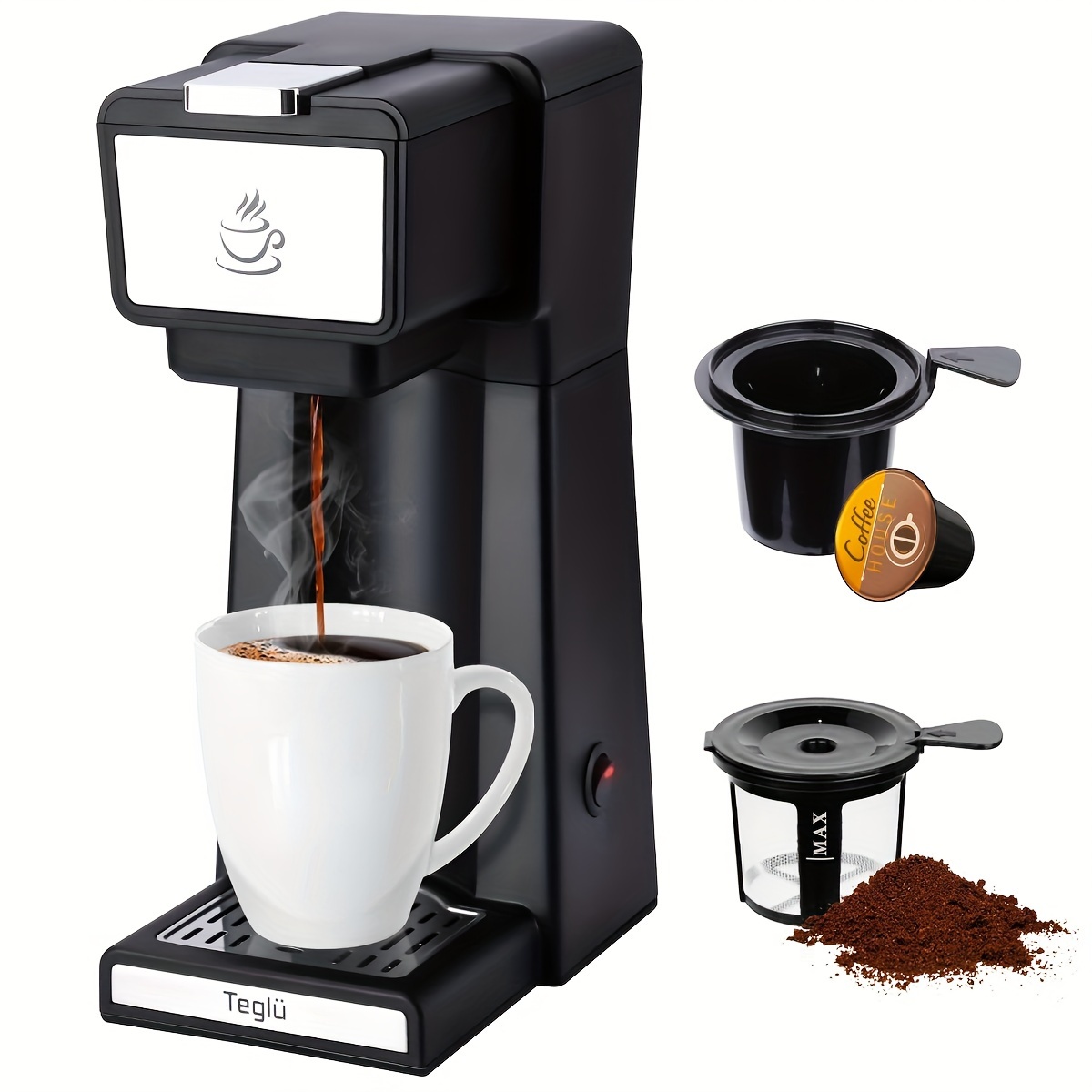 Comprar Cafetera semiautomática americana, cafetera de goteo pequeña para  el hogar, Moka automática de doble taza