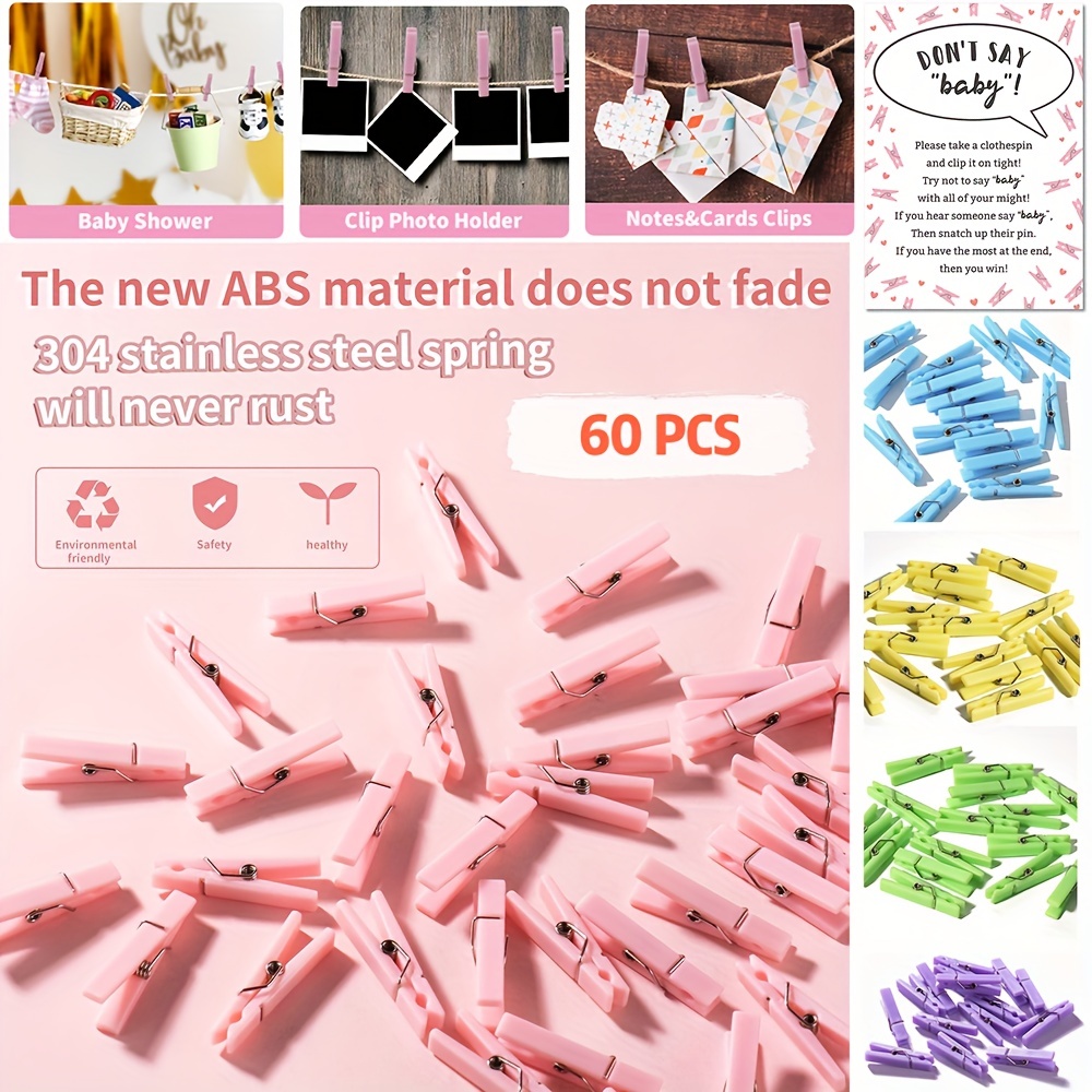 Plastic Clothes Pins, Heavy Duty Abs Strong Finger Clips Perfect