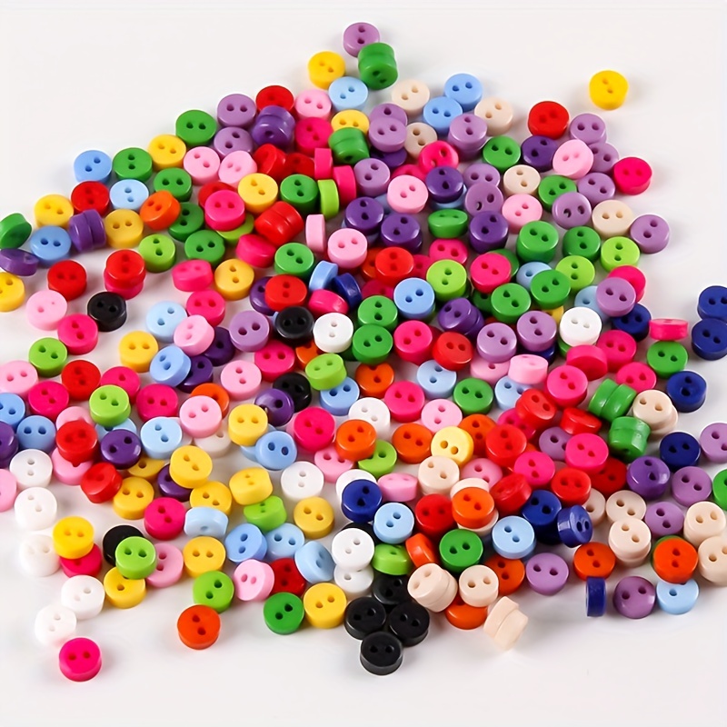 500pcs/lot 6mm 2 holes Round Resin Mini Tiny Buttons Sewing Decorative  Button DIY Scrapbooking Garment Tools Apparel Accessories