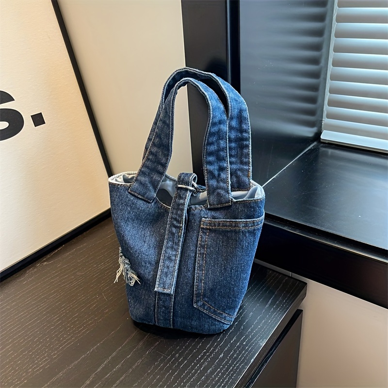 Large Capacity Denim Crossbody Bag, Solid Color Shoulder Bag, All-match  Trendy Bag With Multi Pockets - Temu