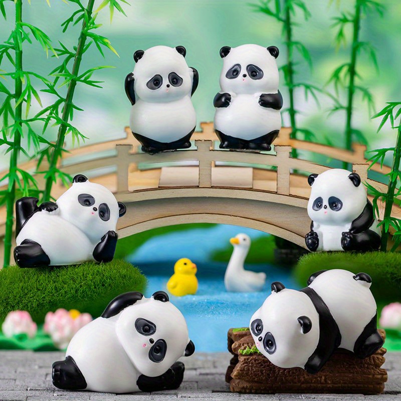 3pcs/set Leuchtende Kleine Panda Mikro Landschaft Dekoration