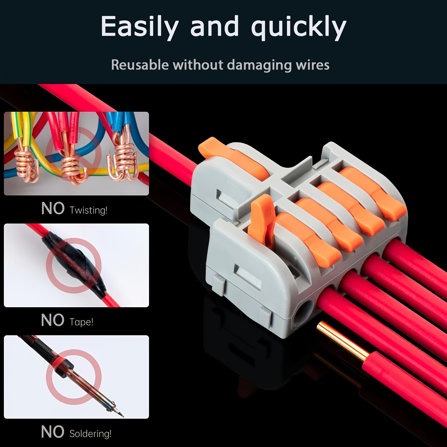 350 piezas de conectores de cable eléctrico, tuercas coloridas tapas de  alambre Kit Twist Caps Surtido de tuercas para conexión rápida