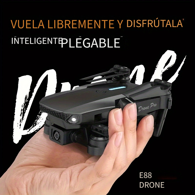 Dron con doble cámara plegable RC Drone para niños - Juguete volador  interior fácil de volar con modo sin cabeza, vuelo automático, giros 3D