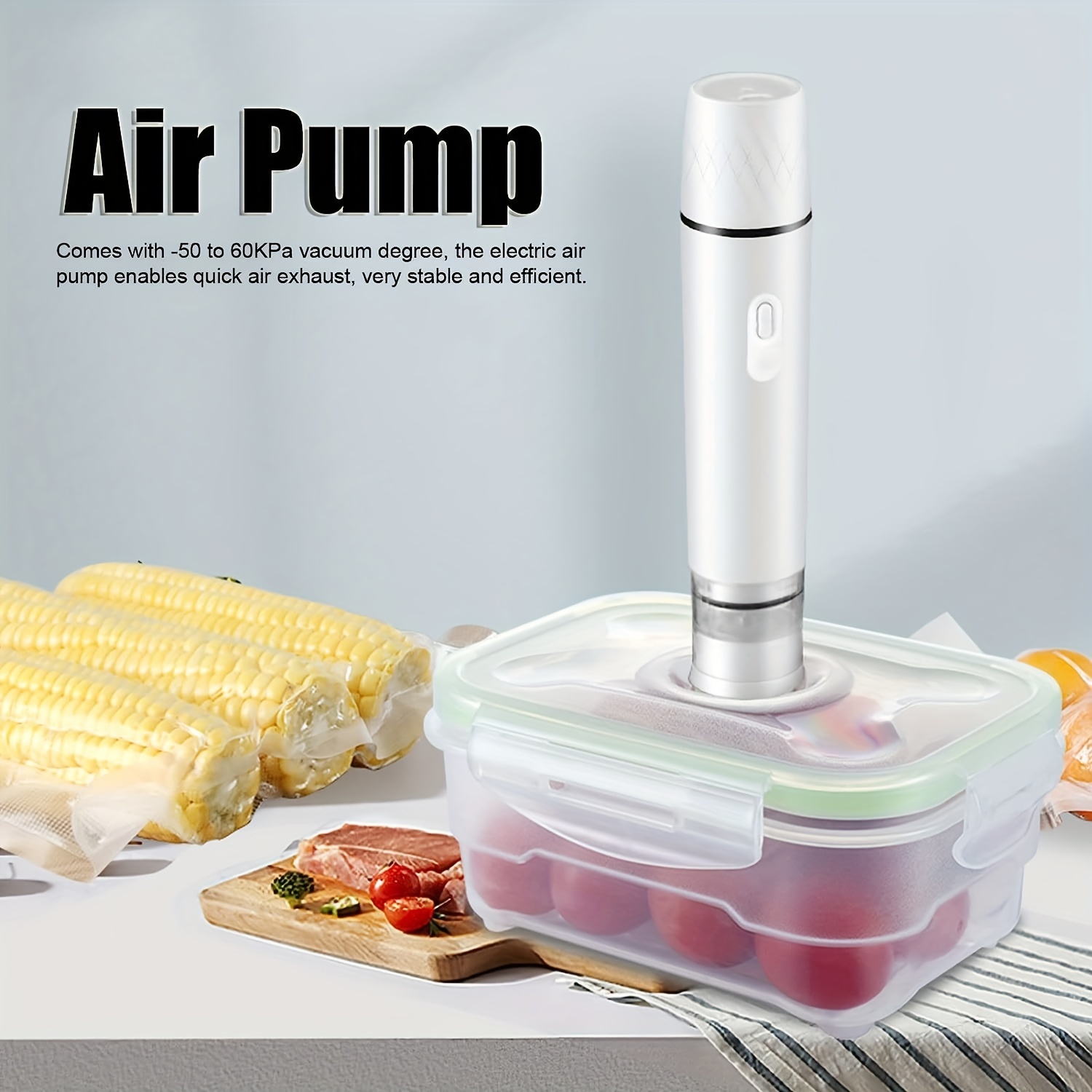 1 Mini Pompe Air lectrique Mini Scelleuse Sous Vide lectrique Pompe Vide Machine Sceller Sans Fil Pour Le Stockage Et La Conservation Des Aliments Fruits Et L gumes