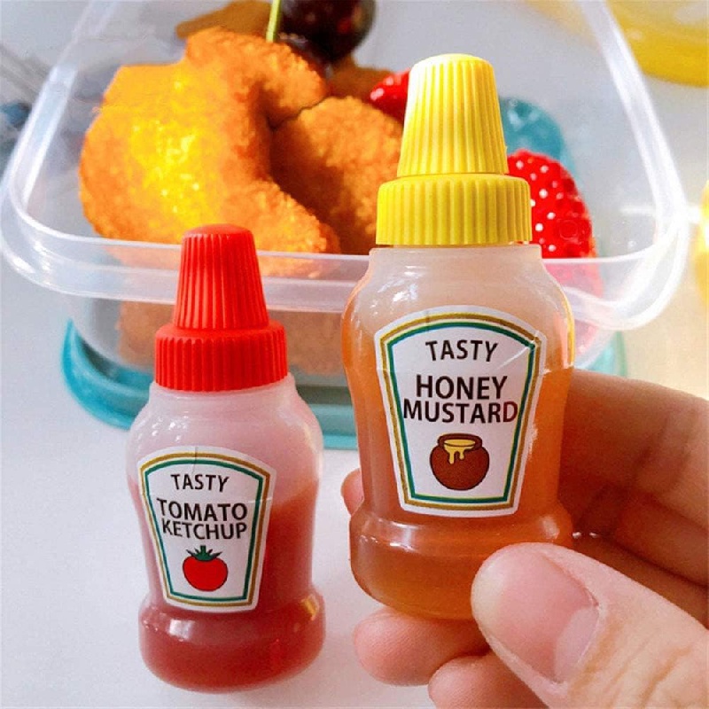 25ml Mini Condiment Squeeze Bottle Honey Squeezable Jar 6 Pack  Ketchup/Sauce Containers Plastic Portable Lunch Box Dressing Dispensers to  Go with Screw Cap –  – Toys and Game Store