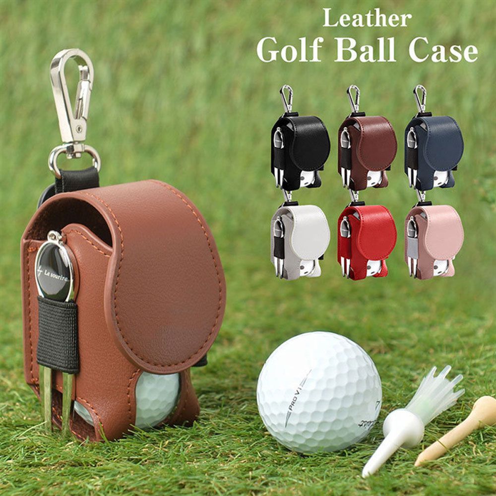 1 Pcs Mini Golf Ball Bag Waterproof Skull Design PU Leather Holder