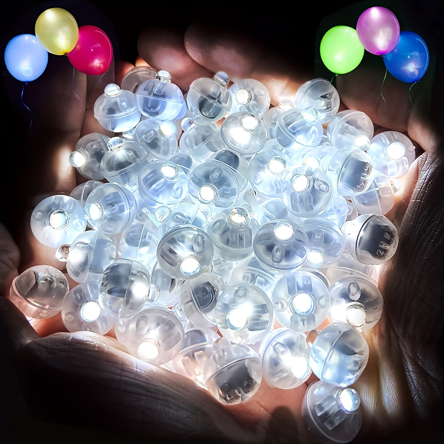  Paquete de 10 globos LED, globos de luz transparente de 20  pulgadas con palos, globos de neón coloridos que brillan en la oscuridad,  juegos de globos de burbujas de helio para