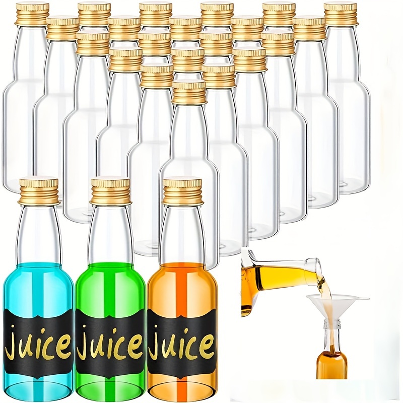 10Pcs 50ml Mini Clear PET Refillable Small Wine Bottles For Party