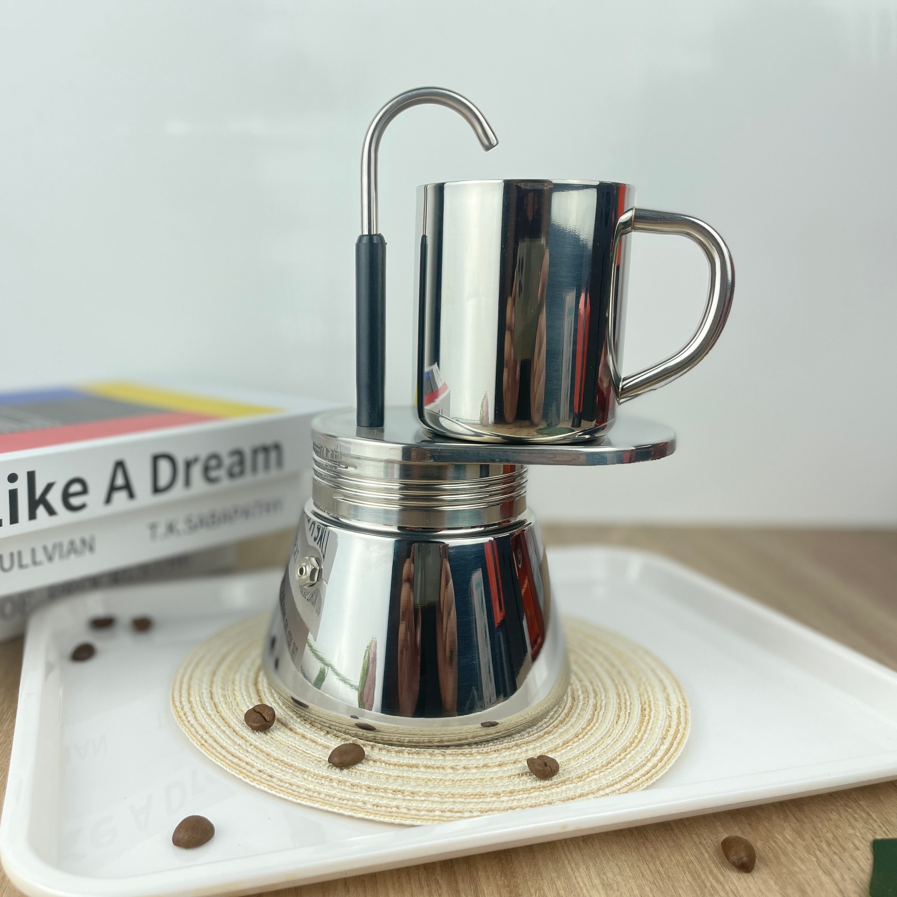 Moka - Cafetera italiana de 6 tazas/10 onzas, cafetera de café expreso,  estufa manual de campamento, máquina de café cubano, máquina de café  italiano