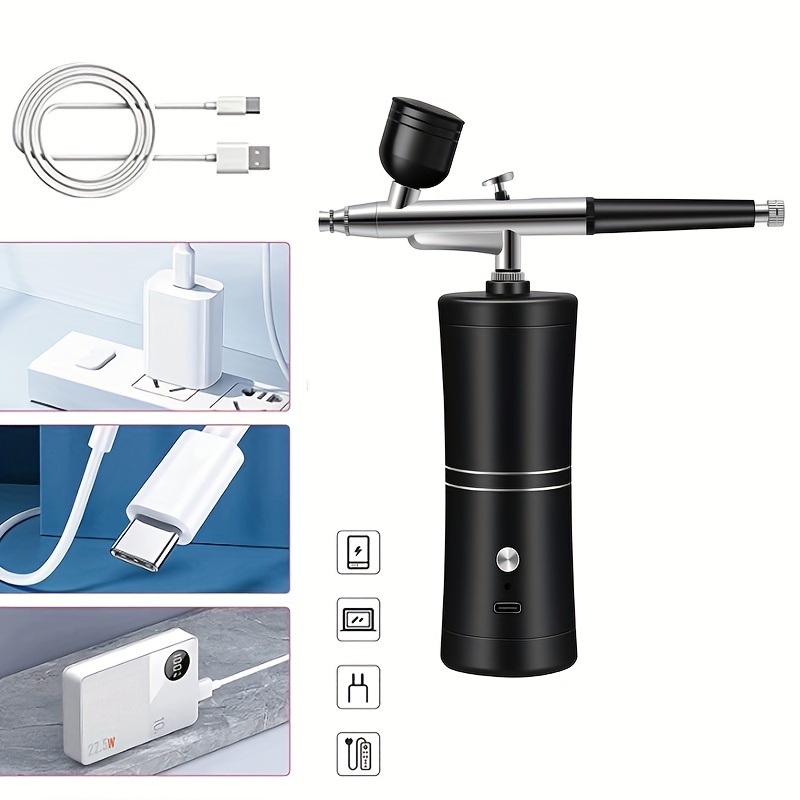  Cordless Airbrush Kit, Airbrush Kit with 0.3mm Tip, Handheld  Rechargeable Air Brush with Compressor for Makeup, Nailart, Painting, Cake,  Cookie, Model : Arts, Crafts & Sewing