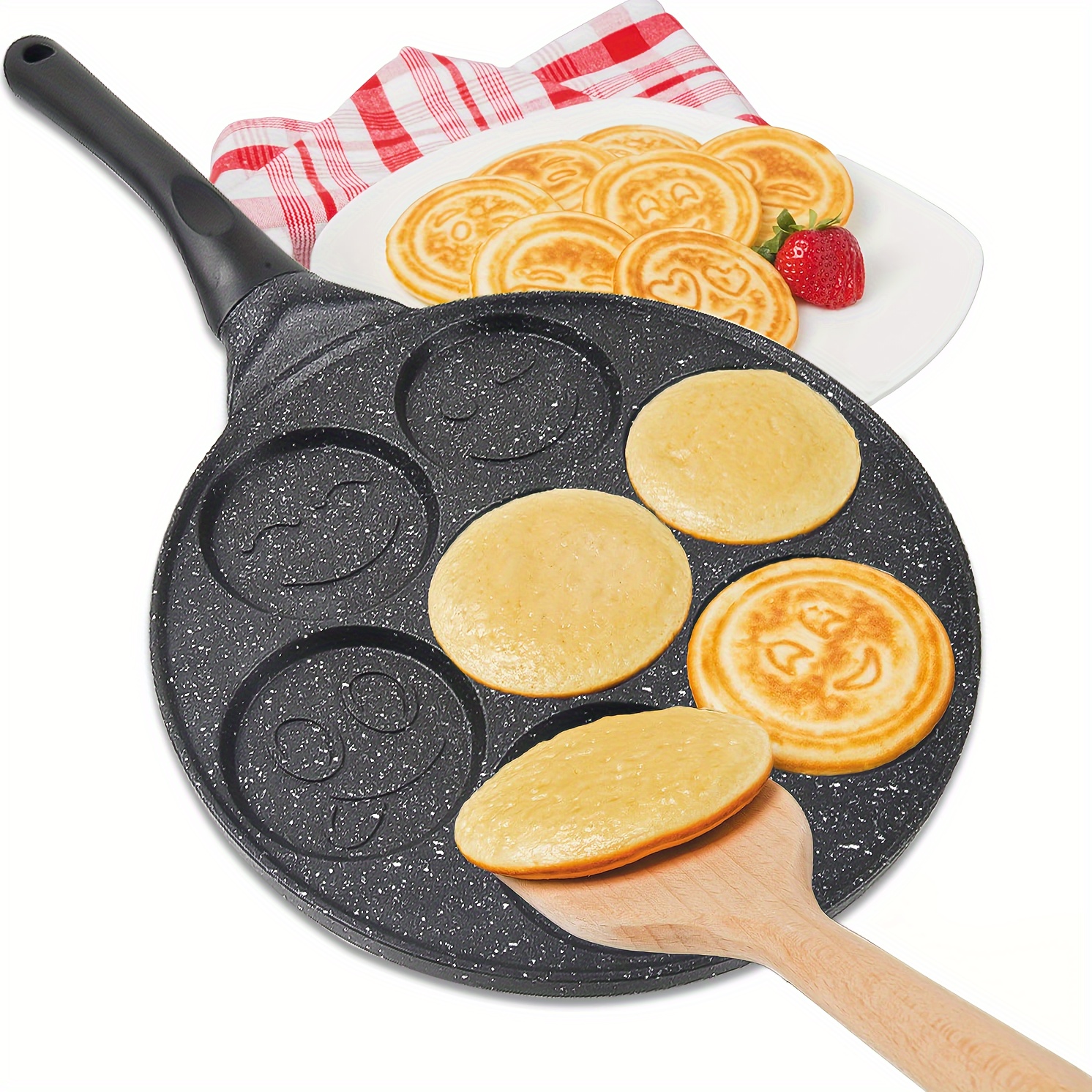1pc, Square Double-Sided Pancake Pan (6.29''), Sandwich Maker Multifunction  Baking Pan, Iron Pancake Pan Frying Pan For Home Restaurant