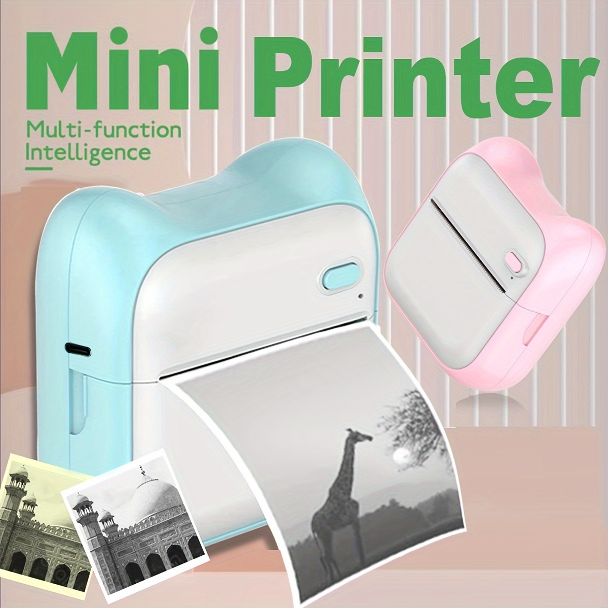1 Pieza Mini Impresora Fotográfica Impresora Térmica - Temu