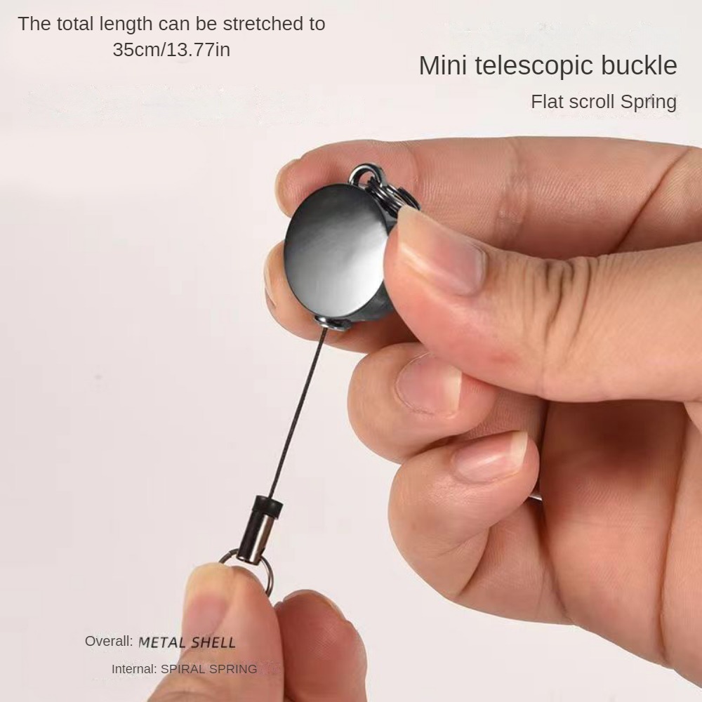 1pc Retractable Keyring Fuerte Cadena Llavero Servicio - Temu