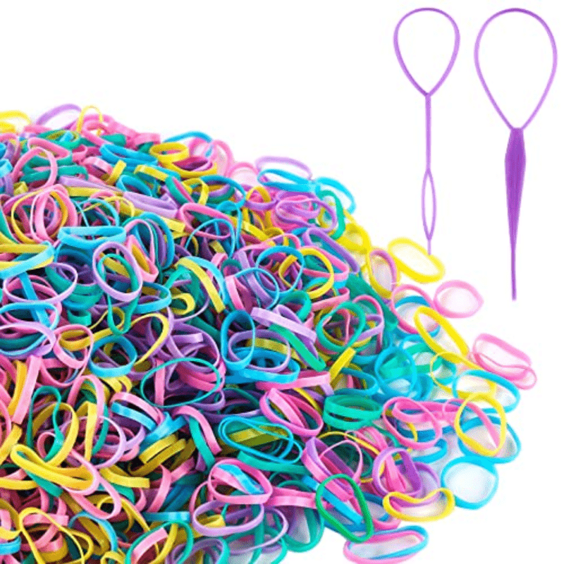 Temu 100/200/500pcs Mini Rubber Bands Soft Elastic Band Suitable for Audit, Ponytail, Braid, Wedding Hairstyle - Colored Elastic Hair Band Ponytail