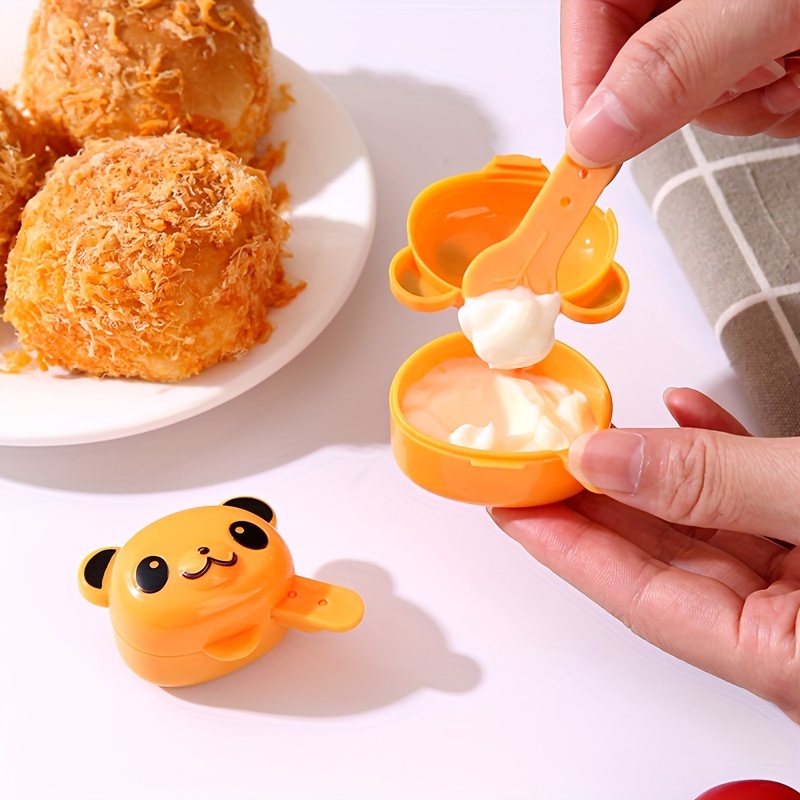 Condiment container bento box lunch accessories mini sauce box cartoon  animal panda suitable for children's lunch