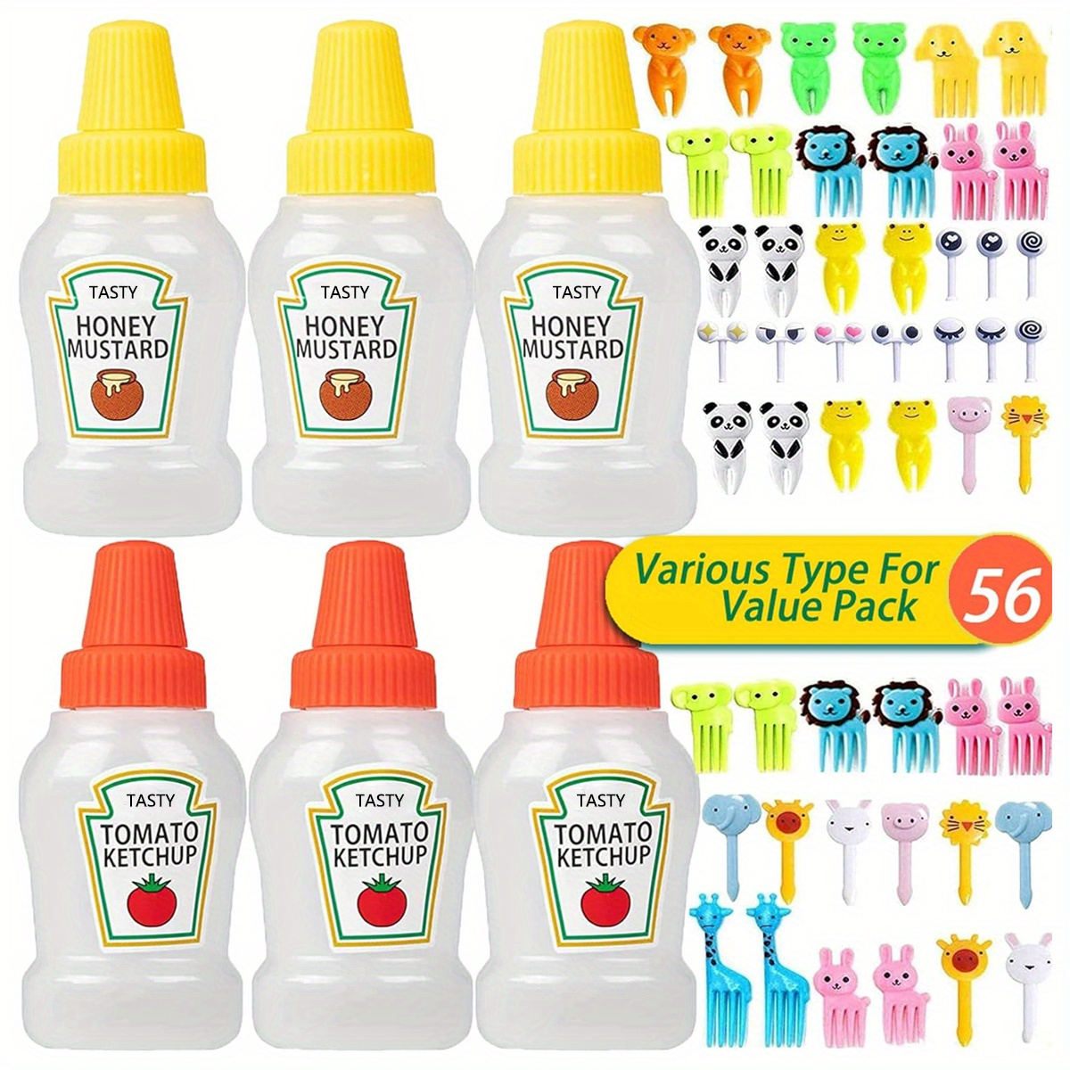 Mini Condiment Squeeze Bottle Salad Dressing Ketchup Squeeze Jar  Dispensers