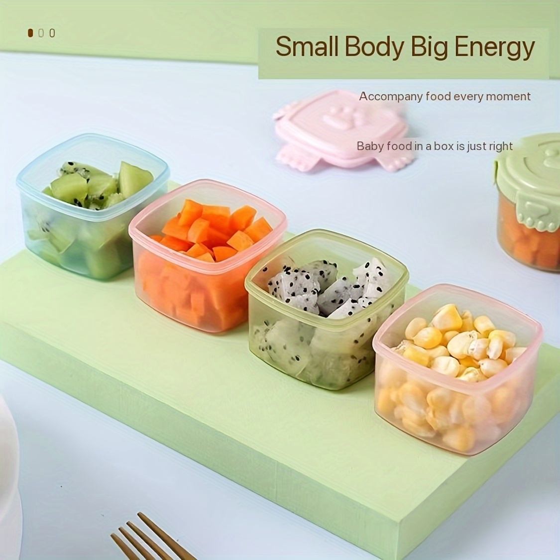 Plastic Storage Box Small Mini Baby Food Containers Salad Dressing