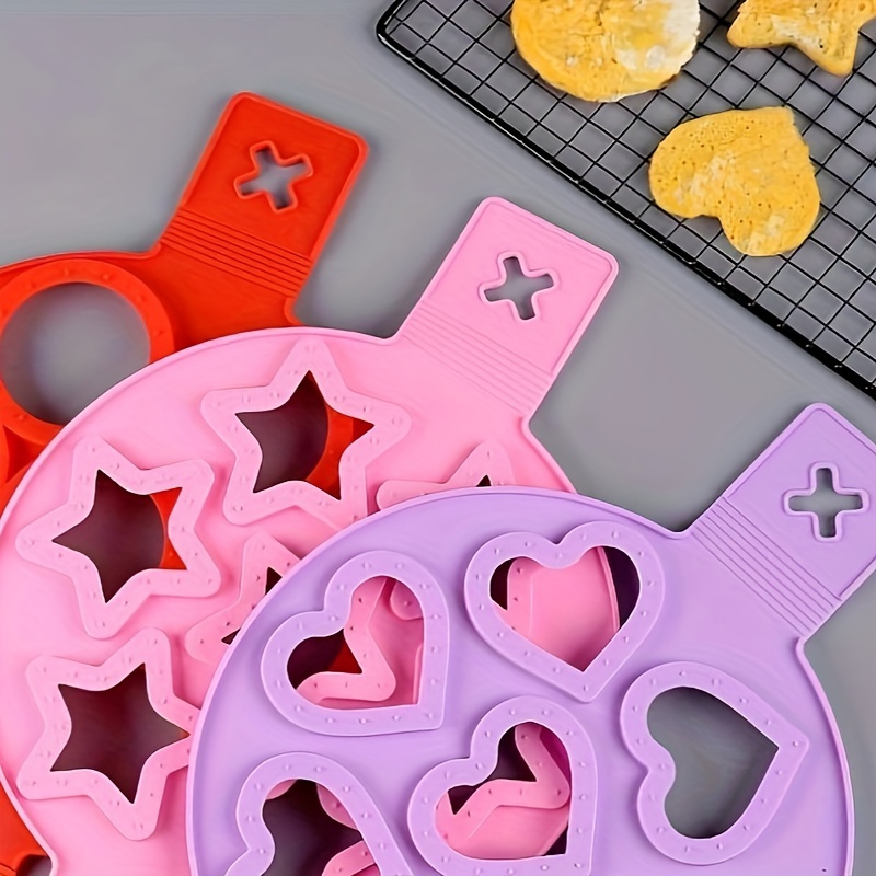 3pcs, Valentine's Day Heart Shaped Cake Pans, Red Heart Cake Molds, 8in 6in  4in Love Silicone Molds, Nonstick Heart Baking Pans, Reusable Heart Molds