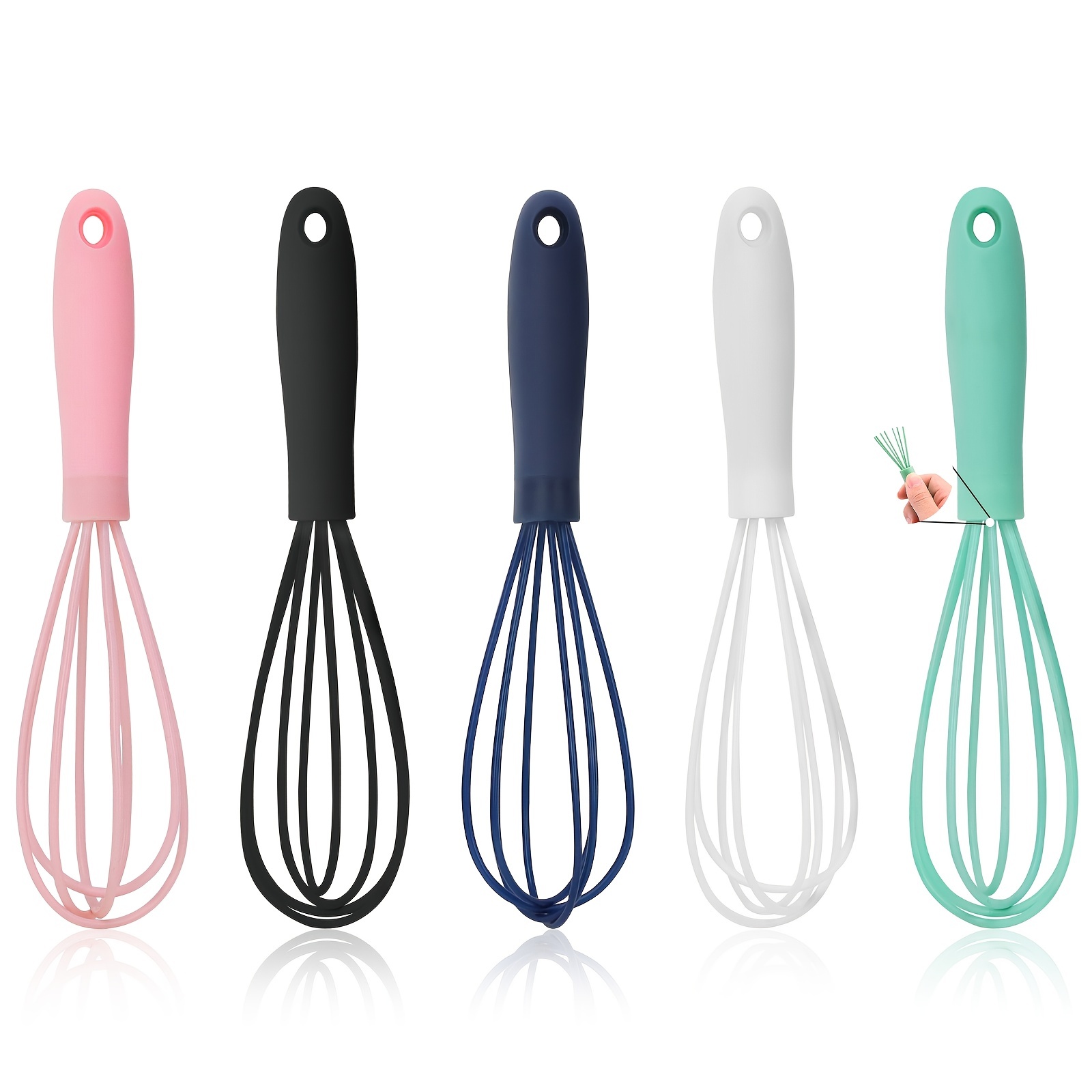 Verdental Cartoon Bear Small Whisks Set, Stainless Steel Mini Balloon Whisk  for Stirring Mixing Egg Beater with Cute Ceramic Handle (4 Pieces)
