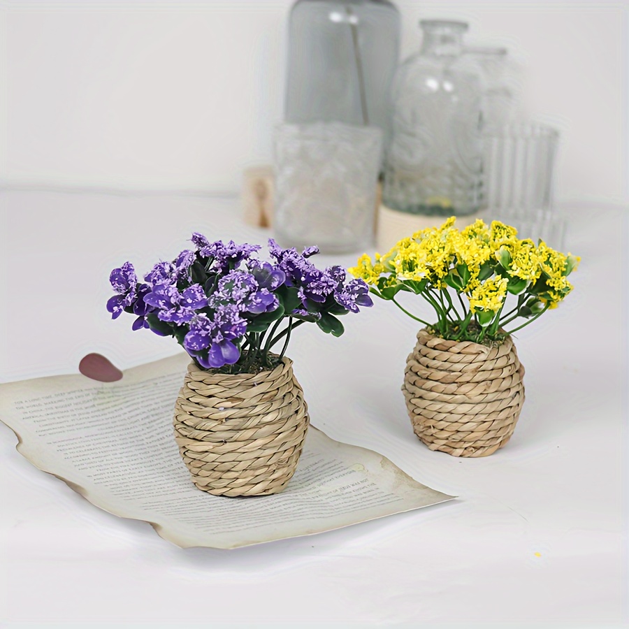 Events Potted Artificial Flowers Small Bundles In Pot Of - Temu