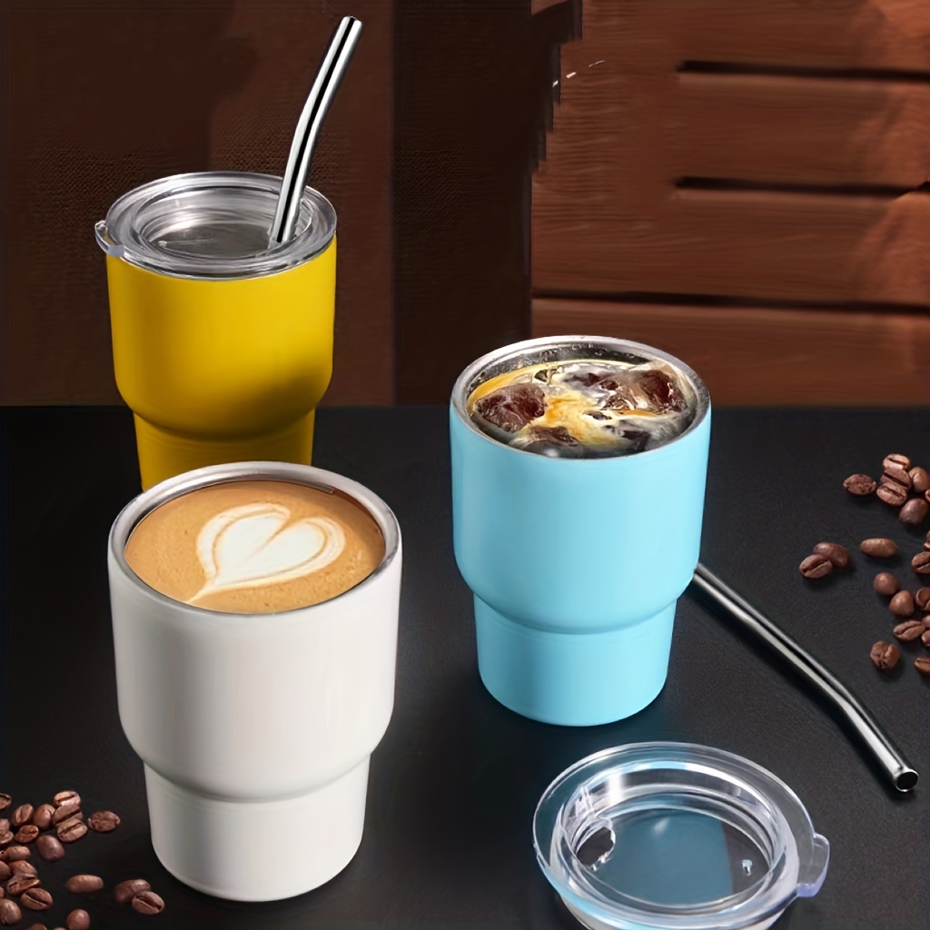 Portable Stainless Steel Coffee Mug, Creative Striped Business Office Mug -  Temu