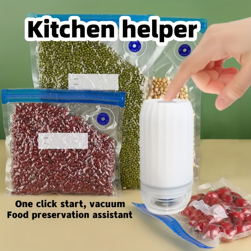  KitchenBoss Máquina selladora al vacío de alimentos: Máquina  selladora al vacío para conservación de almacenamiento de alimentos secos y  húmedos. Sellado al vacío automático incluye 5 bolsas de vacío de alimentos  