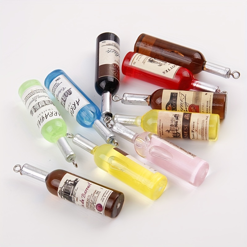 10pcs/lot Creative Resin Vodka Mineral Water Bottle Charms For