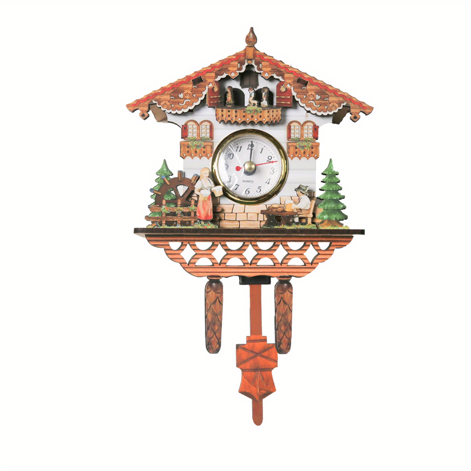 Orologio da parete in legno Coo ornamento Vintage appeso a cucù