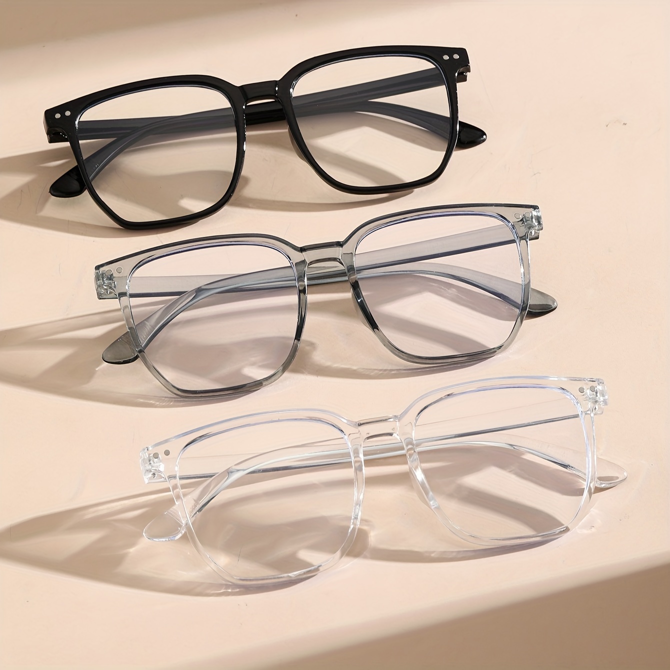 Gafas de moda con lentes transparentes para hombre y mujer, anteojos  decorativos cuadrados bonitos para fotomatón, 2 uds. - Temu