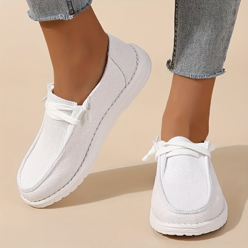 Women's Fashion Platform White Shoes, Casual Solid Color Lace Up Low Top  Shoes, Versatile & Lightweight Outdoor Shoes - Temu France