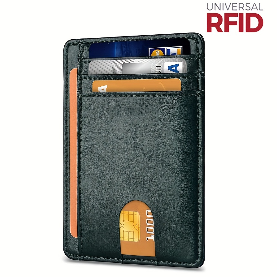 Soporte para tarjetas de crédito RFID para mujeres u hombres, billetera  delgada con bloqueo RFID, protector de tarjetas de crédito de acero  inoxidable