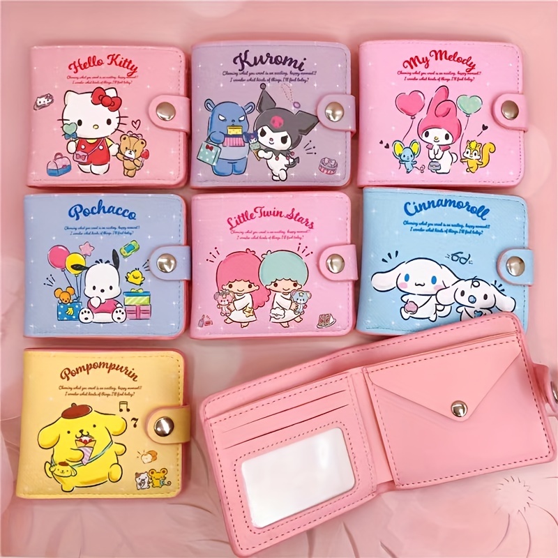 Kawaii Cartoon Anime Cinnamoroll Kuromi My Melody PU Bag Toy Cute Small  Wallet Mini Hasp Ladies Coin Purse Kids Pouch Toy Gift