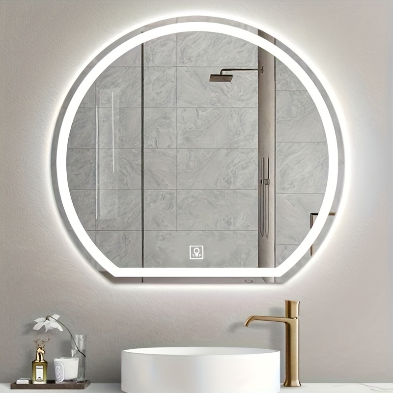 Botiquín de baño de 36 x 30 pulgadas con espejo LED, sensor de movimiento  PIR, luz antivaho de 3 colores y ajuste de brillo, montaje en superficie